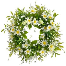 Künstlicher Blumenkranz Margerite-Hyazinthe Ø35cm Kunstblume Türkranz Deko CREME