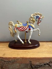 VTG,1991,Lenox,Carousel Horse Prideof America.Hand Painted~24KAccents. COA!(H12)