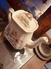Ironstone China Floral Coffee Pot White Multicolor Rectangular Lid Ironstone — photo 4