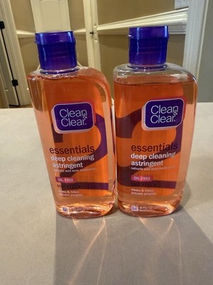 2 Clean & Clear Essentials Deep Cleaning Astringent Oil-Free 8oz ORIGINAL EXPIRE