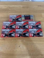 7x Maxell Blank Audio Cassette Tapes UR 60 90 Minutes Normal Bias - 1 Sony HF 60