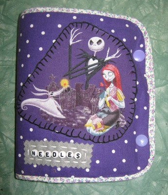 Handmade OOAK Needle Book - Loaded with Sewing Notions - Nightmare Before Christ