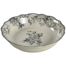 222 Fifth Adelaide Grey and White Pasta Serving Bowl 9831750