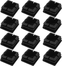 12 Pack 1" Square  Plastic Plugs   Black Tubing End  Caps Plugs       