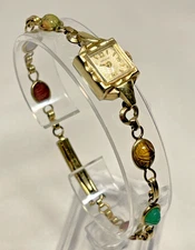 Wittnauer Scarab Womens Watch 14k Yellow Gold Case & Gold-Plated Bracelet Manual