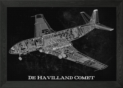 De Havilland Comet Framed Wall Art Poster Canvas Print Picture
