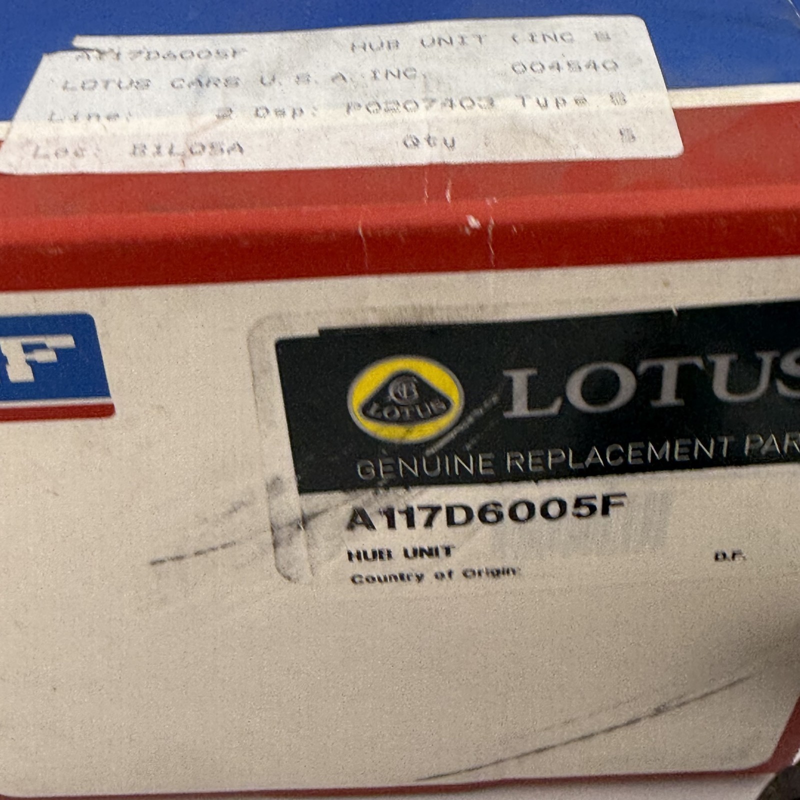 Genuine OEM Lotus Elise Exige Rear LH RH Wheel Hub & Bearing W Sensor A117D6005F