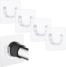 4 Pack Shower Rod Holder with Strong Adhesive No Drilling Shower Curtain Rod Hol