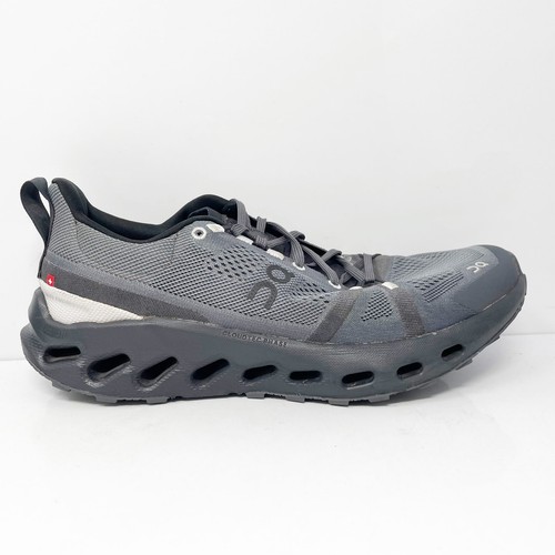 On Mens Cloudsurfer Trail Gray Running Shoes Sneakers Size 10