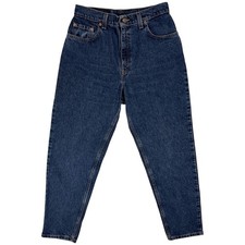 Vintage 90s Levi s 551 Relaxed High Waist Tapered Mom Jeans 10P Fit Size 8 29