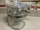 Vintage Pyrex Blueish Glass 9 Cup Percolator Coffee pot Complete