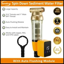 iSpring WSP50ARB Spin Down Sediment Water Filter,Auto Flushing Module,Pre filter