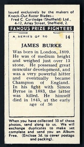 CARTLEDGE - FAMOUS PRIZE FIGHTERS - PICK THE CARDS YOU NEED - Picture 59 of 205