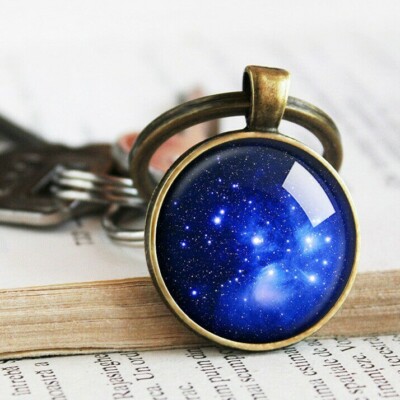 Pleiades Stars Keychain, Pleiades Keyring Galaxy Nebula Key Ring