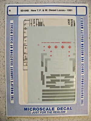 Microscale Decal N Scale 60-648 New T. P. & W. Diesel Locos. - 1991
