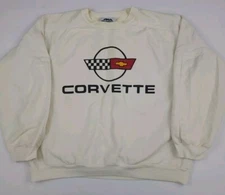 Vintage Corvette Print Sweatshirt Vtg Rare HTF USA Car Sport Chevrolet WORN*