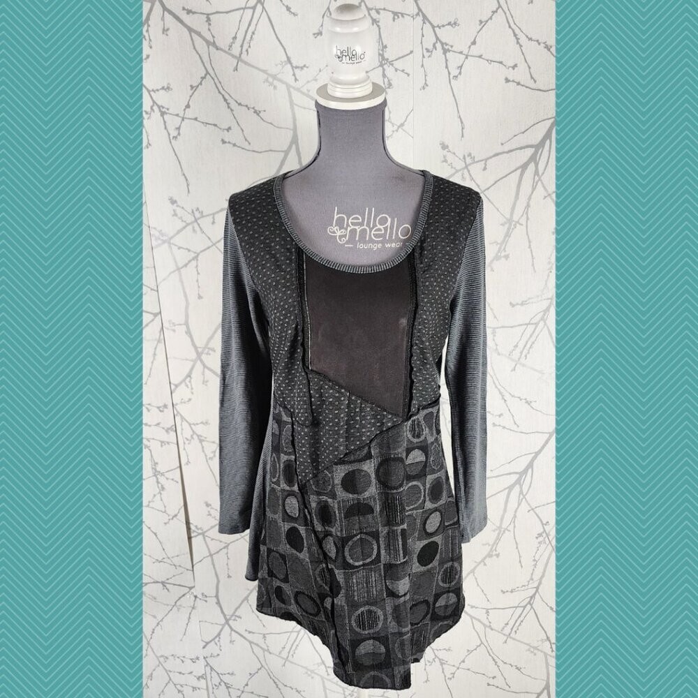 Dolcezza Eclectic Polkadot Patchwork Long Sleeve … - image 1