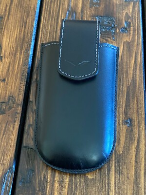 Genuine Vertu Ascent Black Leather Vertical Case Rare find must have Gen1 Ascent