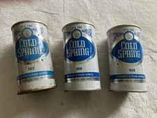 3 COLD SPRING STRAIGHT STEEL 12oz.  TAB OLD EMPTY BEER CAN  MINNESOTA