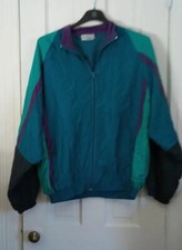 Vintage Silk Express Tracksuit 1980s 100 Silk Jacket Coat Wind Suit M Medium C7