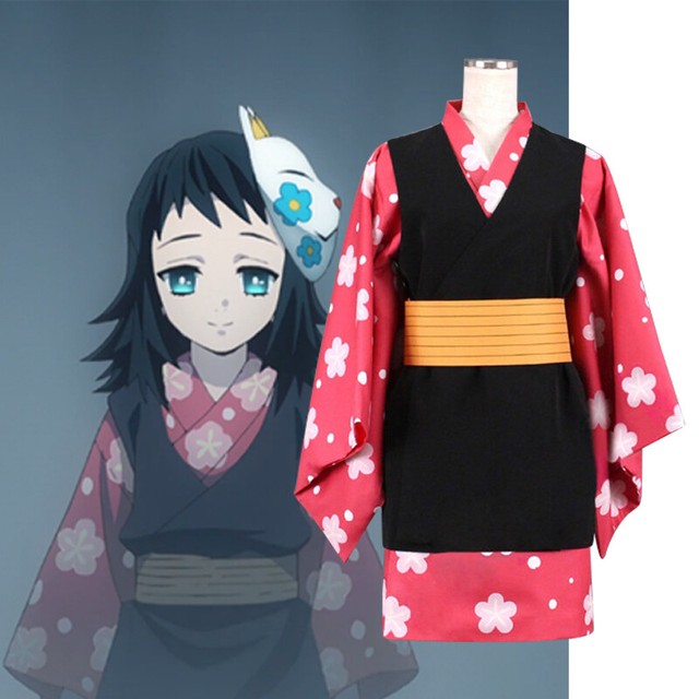 Demon Slayer Kimetsu No Yaiba Mysterious Girl Makomo Kimono Cosplay 