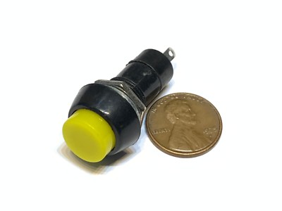 1 Piece Yellow Latching PUSH BUTTON SWITCH DC 6A N/O normally open on/off