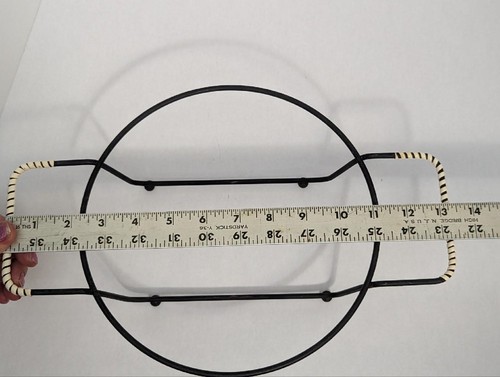 1950er 9 Zoll Kasserole Caddy Rund Schwarz Draht Vinyl Umwickelte Griffe MCM 3 Zoll Hoch - Bild 5 von 6