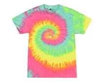 Minty Rainbow  Multicolor Tie Dye T-Shirts Adult & Kids Sizes Cotton Colortone