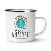 World's Best Analyst Emaille Becher Tasse Lustiger Witz Favorit