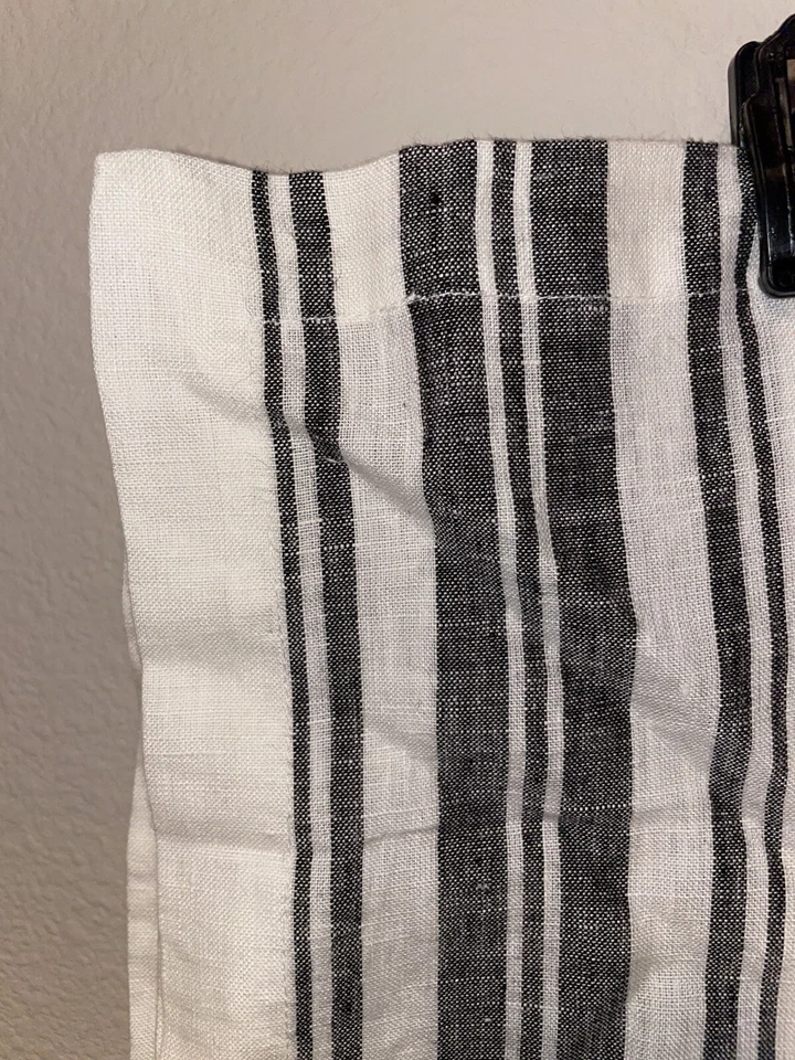 Juego de 7 servilletas cuadradas de lino a rayas blancas gris carbón WILLIAMS SONOMA NUEVAS SIN ETIQUETAS Foto 2 de 4