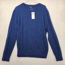 Polo Ralph Lauren Men  s Blue Waffle Knit Pima Cotton Sweater Crewneck Size M