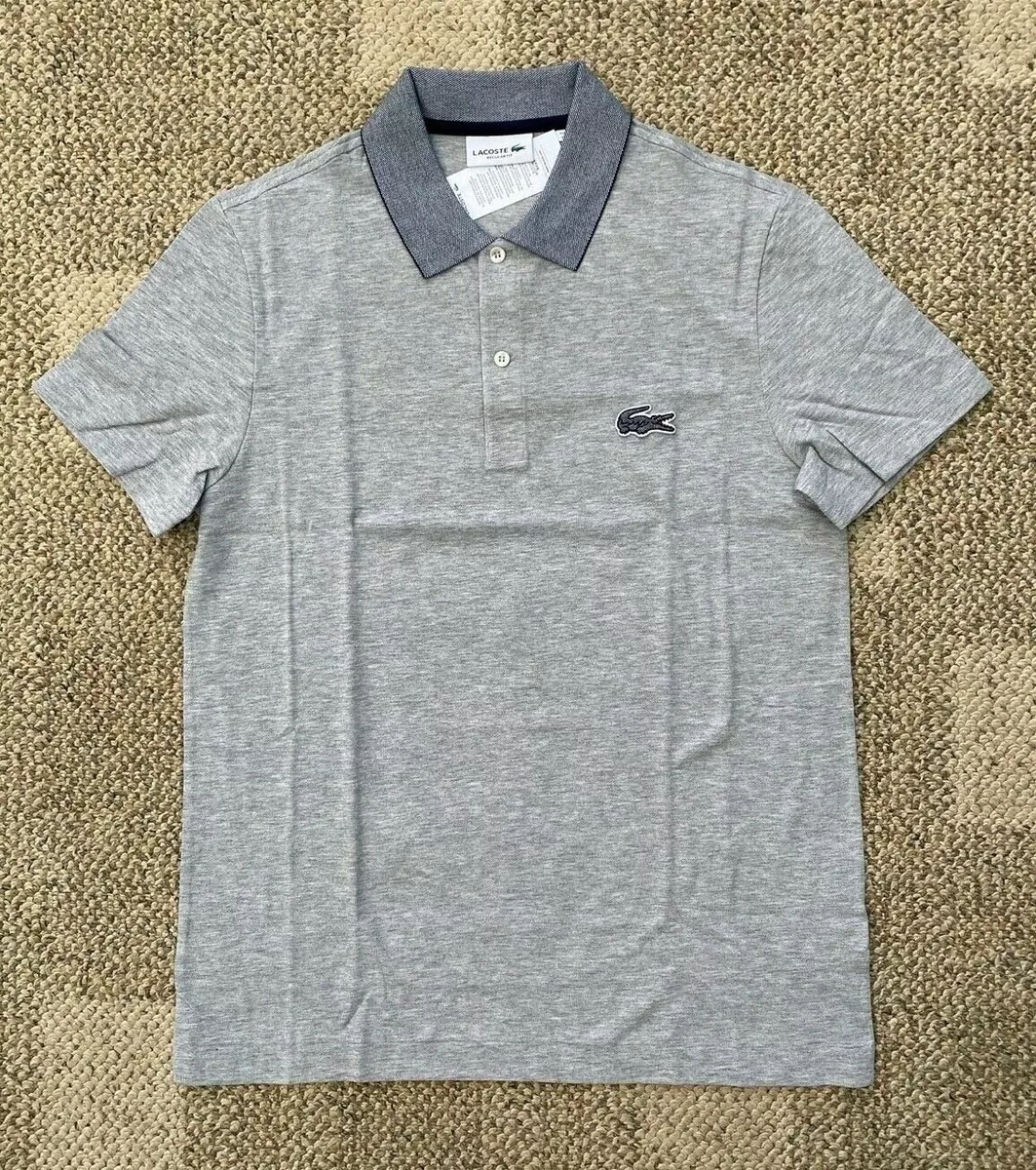 Gray lacoste shirt sales