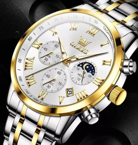 OLEVS Wasserdichte Leuchtende Quarzuhr Herren Business Luxus Armbanduhr Geschenk - Bild 6 von 16