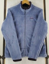 VTG PATAGONIA Large Womens Made in USA R2 Regulator Fleece Blue Pile Jacket Coat