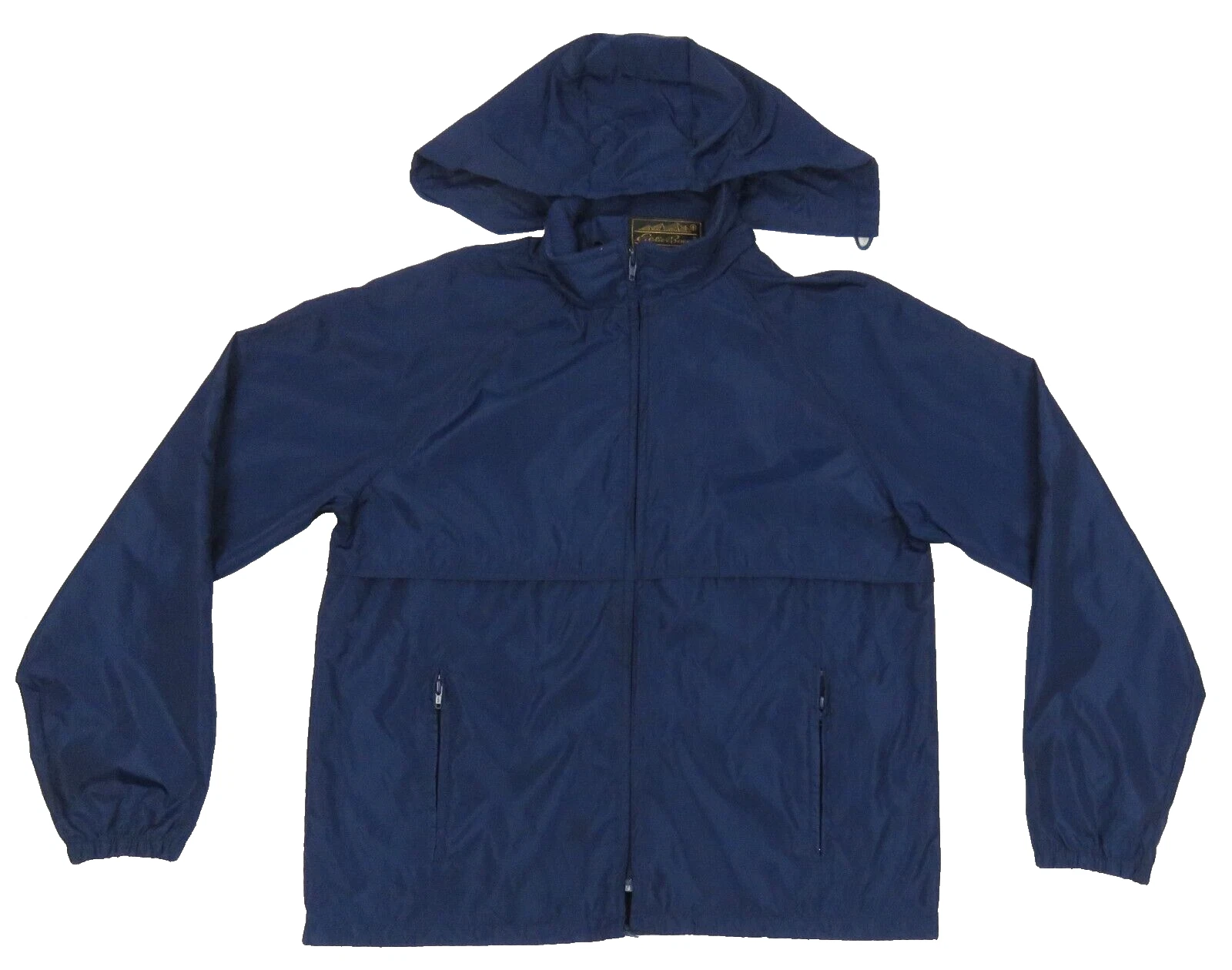 Vintage Eddie Bauer Rain Wind Hooded Full Zip Windbreaker Coat Jacket L