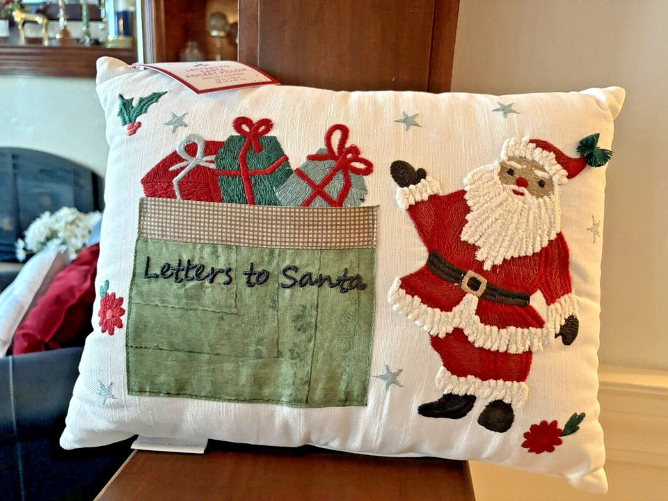 Almohada Pottery Barn Navidad Santa Letra Seuss Regalo de Vacaciones Fiesta Niño Niña \ Foto 4 de 4