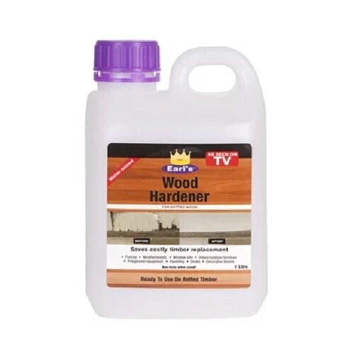 Earls 1L Wood Hardener for rotted wood WATER BASED fences weatherboard