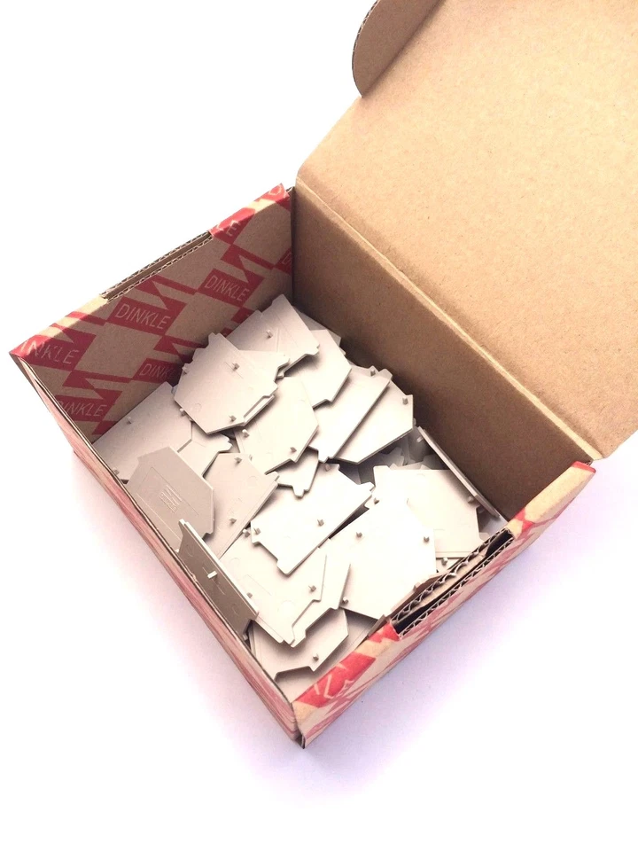DIN Rail Terminal Block End Covers 50 Quantity Dinkle DK4NC for DK2.5N and DK4N - Image 3 of 3