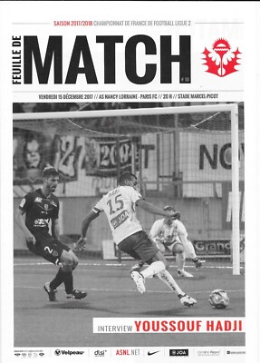 Spielbogen Nr. 10 ASNL - Paris FC (2017 - 2018) - Ligue 2