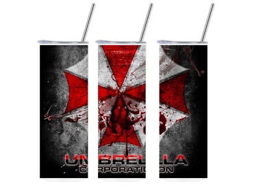 Resident Evil 20oz Metall Skinny Becher mit Strohhalm - Personalisieren mit Namen