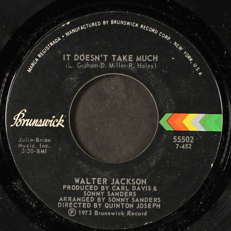 Walter Jackson ‎– Let Me Come Back Walter JACKSON: It Doesn'T Take Much / Let Me Come Back