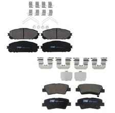 TRW Pro Front & Rear Ceramic Brake Pad Set Hardware Kit For Jeep Cherokee L4 V6