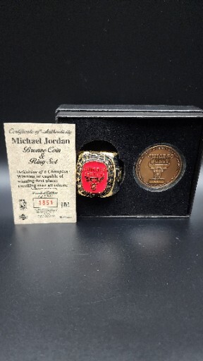 Highland Mint/ Upper Deck Michael Jordan Bronze Coin & Ring Set  Limited Edition