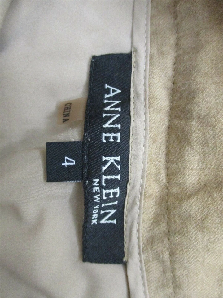 Pantalones para mujer ANNE KLEIN talla 4 vestido mezcla lana frente plano marrón Foto 4 de 4