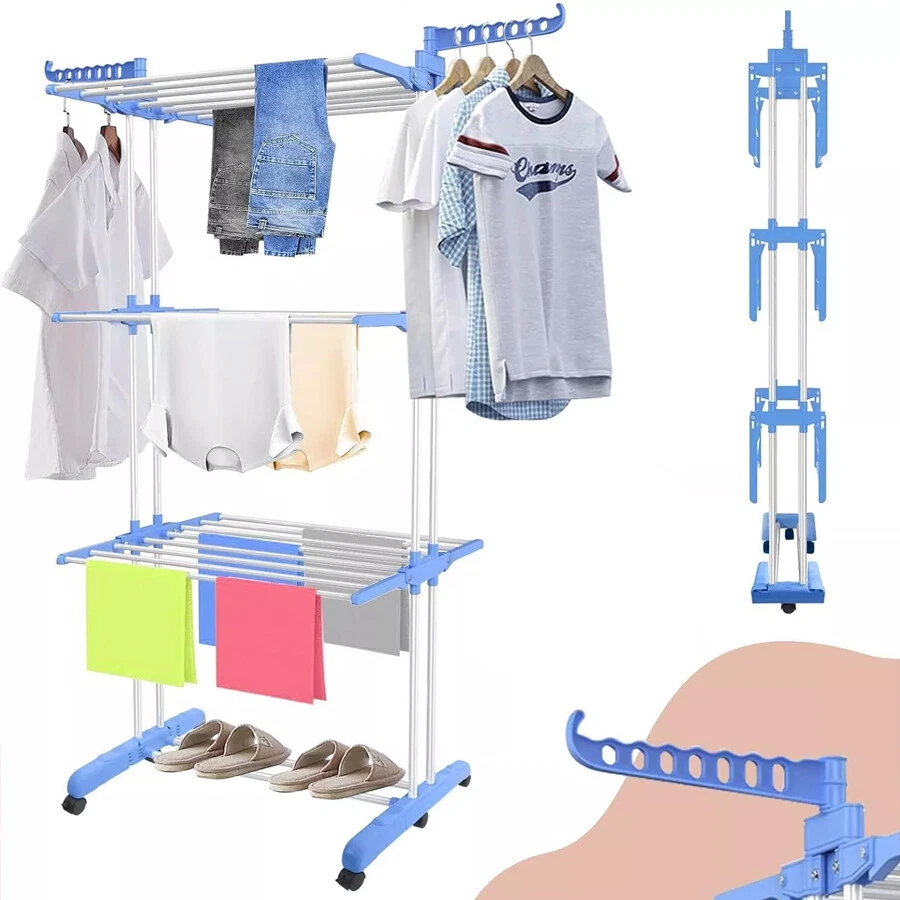 Turm- Wäscheständer, Wäschetrockner, Wäscheturm, Wäscheleine, klappbar, 4 Ebenen - Bild 3 von 4