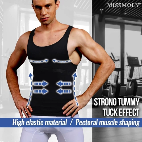 Fajas Colombianas para Hombres Uomo Compressione TOP CONTROLLO ADDOME SHAPEWEAR US - Foto 5 di 46