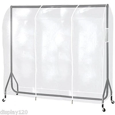 THE SHOPFITTING SHOP 6ft Long Heavy Duty Clear Transparent PEVA Clothes Rail Protective Cover