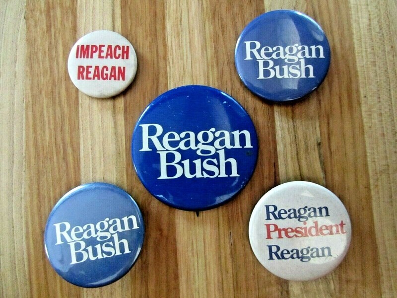 President Regan/Bush POLITICAL CAMPAIGN BUTTON LOT of (5) REPUBLICAN
