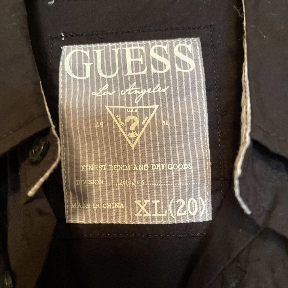 Guess Boys Button Front Shirt Size XL (20) Black Long Sleeve Kids - Image 3 of 4