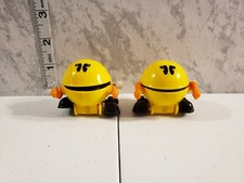 Vintage Tomy Wind Up Pac Man Eating Orange Ghost Lot Of Two